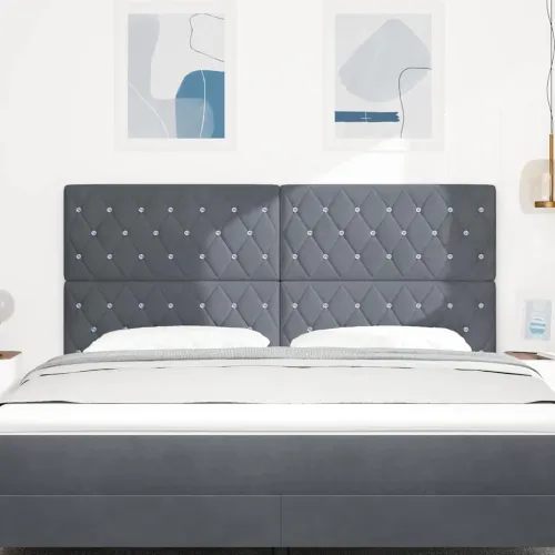 LED glava kreveta s LED trakama Tamno siva 180 cm Baršun - Tamno siva 180 cm Visoki uzglavlje Cijena