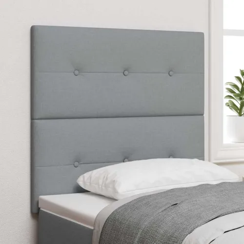 LED glava kreveta s LED trakama Svijetlo siva 80 cm tkanina - Svjetlosiva 80 cm Visoki uzglavlje Cijena