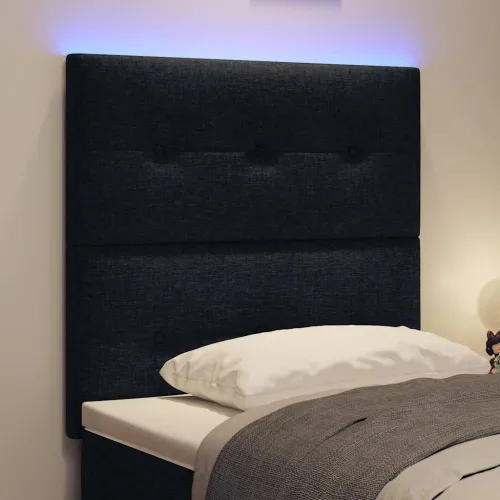 LED glava kreveta s LED trakama s uzglavljem Crna 80 cm tkanina - Crna 80 cm Visoki uzglavlje Cijena
