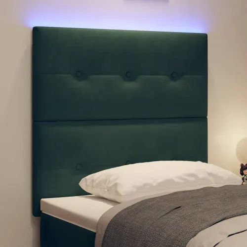 LED glava kreveta s LED trakama Zelena 80 cm Baršun - Tamnozelena 80 cm Visoki uzglavlje Cijena
