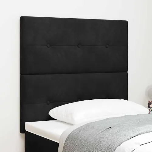 LED glava kreveta s LED trakama Crna 100 cm Baršun - Crna 100 cm Visoki uzglavlje Cijena