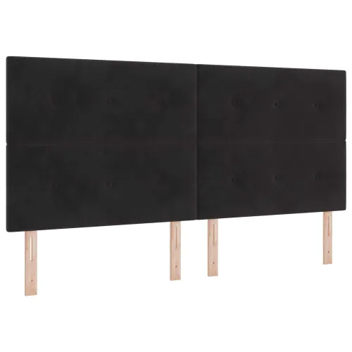LED glava kreveta s LED trakama Crna 200 cm Baršun - Crna 200 cm Visoki uzglavlje Cijena
