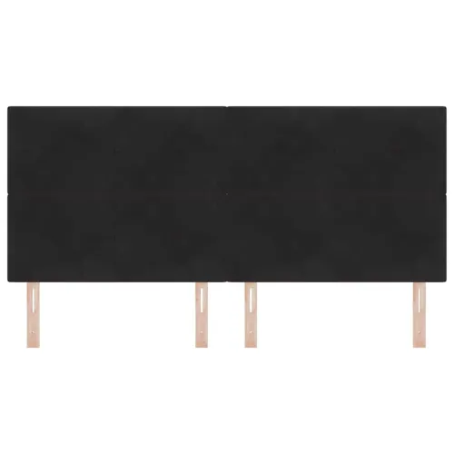 LED glava kreveta s LED trakama Crna 200 cm Baršun - Crna 200 cm Visoki uzglavlje Cijena