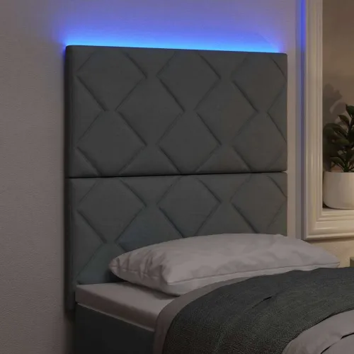 LED glava kreveta Svijetlo siva tkanina - Svjetlosiva 80 cm Visoki uzglavlje Cijena
