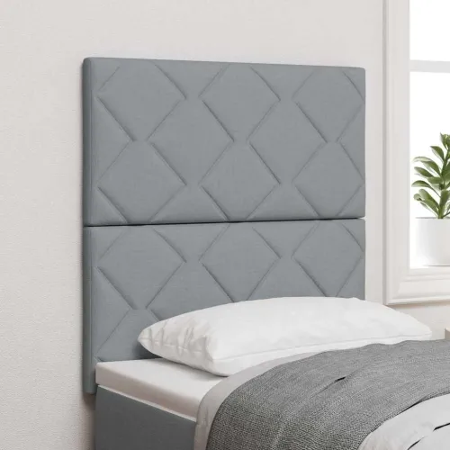 LED glava kreveta Svijetlo siva tkanina - Svjetlosiva 80 cm Visoki uzglavlje Cijena