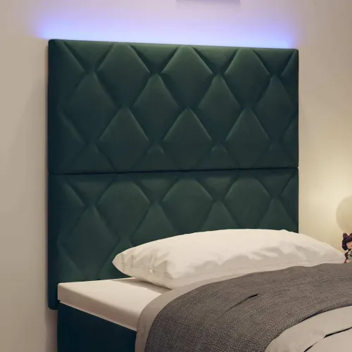 LED glava kreveta Tamnozelena 90 cm Baršun - Tamnozelena 90 cm Visoki uzglavlje Cijena