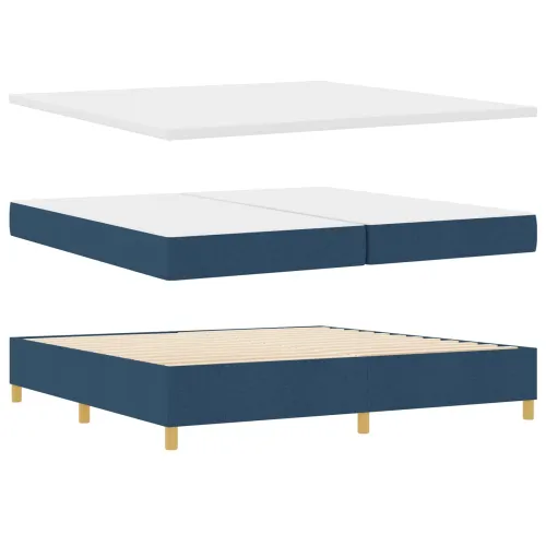 Box spring krevet s uzglavljem Plava 200 x 200 cm tkanina - Plava 200 x 200 cm Dizajn s rombovima Cijena