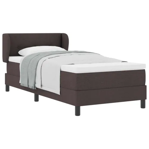 Box spring krevet Tamno smeđa 90 x 190 cm tkanina - Tamno smeđa 90 x 190 cm Prošiveno gumbima Cijena