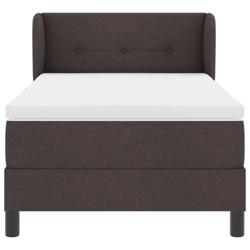 Box spring krevet Tamno smeđa 90 x 190 cm tkanina - Tamno smeđa 90 x 190 cm Prošiveno gumbima Cijena