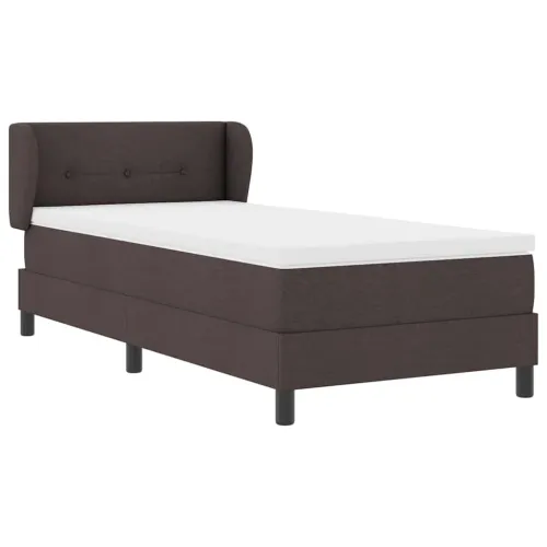 Box spring krevet Tamno smeđa 90 x 200 cm tkanina - Tamno smeđa 90 x 200 cm Prošiveno gumbima Cijena