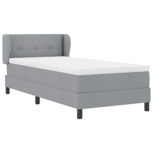 Box spring krevet Svjetlosiva 100 x 200 cm tkanina - Svjetlosiva 100 x 200 cm Prošiveno gumbima Cijena