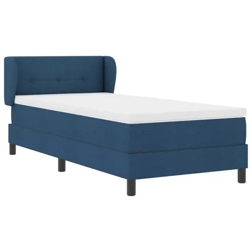 Box spring krevet s uzglavljem Plava 100 x 200 cm tkanina - Plava 100 x 200 cm Prošiveno gumbima Cijena