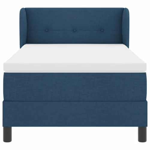 Box spring krevet s uzglavljem Plava 100 x 200 cm tkanina - Plava 100 x 200 cm Prošiveno gumbima Cijena