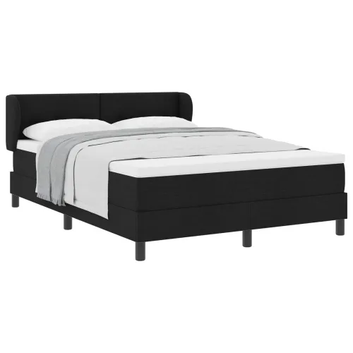 Box spring krevet s uzglavljem Crna 140 x 190 cm tkanina - Crna 140 x 190 cm Prošiveno gumbima Cijena