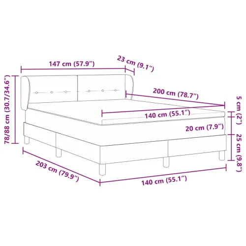Box spring krevet s uzglavljem Crna 140 x 200 cm tkanina - Crna 140 x 200 cm Prošiveno gumbima Cijena