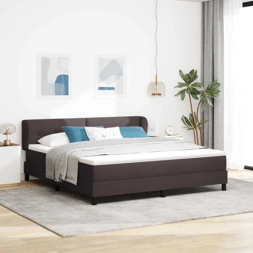 Box spring krevet Tamno smeđa 180 x 200 cm tkanina - Tamno smeđa 180 x 200 cm Prošiveno gumbima Cijena