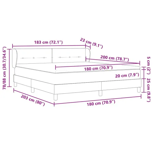 Box spring krevet Tamno smeđa 180 x 200 cm tkanina - Tamno smeđa 180 x 200 cm Prošiveno gumbima Cijena