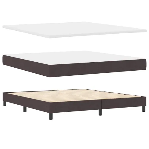 Box spring krevet Tamno smeđa 180 x 200 cm tkanina - Tamno smeđa 180 x 200 cm Prošiveno gumbima Cijena