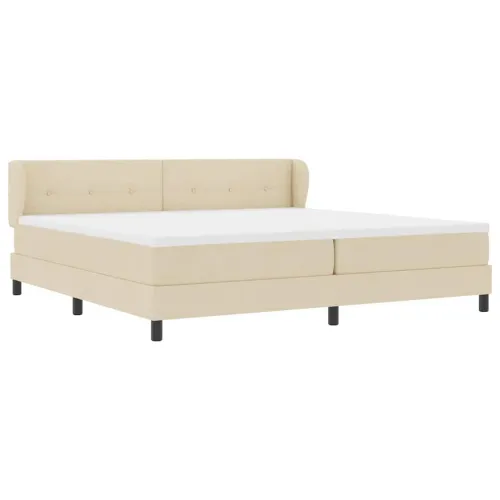 Box spring krevet s uzglavljem Krema 200 x 200 cm tkanina - Krema 200 x 200 cm Prošiveno gumbima Cijena