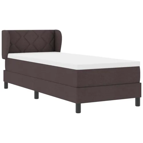 Box spring krevet Tamno smeđa 80 x 200 cm tkanina - Tamno smeđa 80 x 200 cm Dizajn s rombovima Cijena