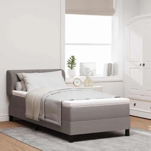 Box spring krevet Sivo-smeđa 100 x 200 cm tkanina - Sivo-smeđa 100 x 200 cm Dizajn s rombovima Cijena