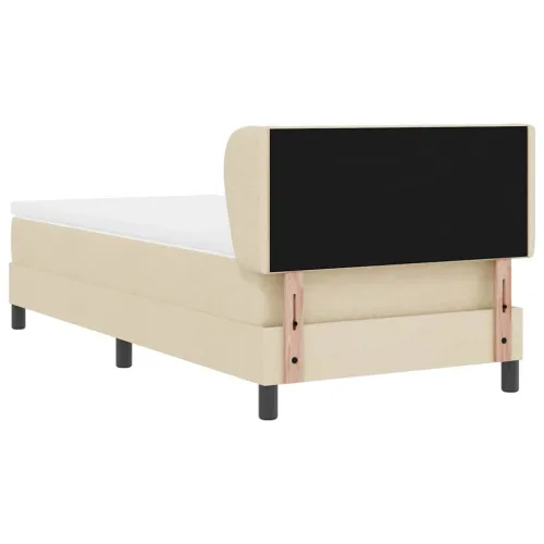 Box spring krevet s uzglavljem Krema 100 x 200 cm tkanina - Krema 100 x 200 cm Dizajn s rombovima Cijena