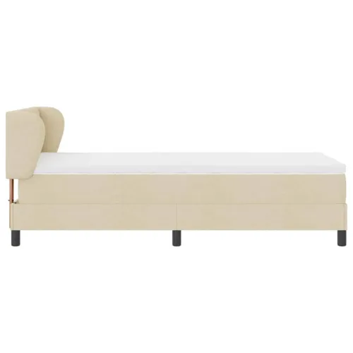 Box spring krevet s uzglavljem Krema 100 x 200 cm tkanina - Krema 100 x 200 cm Dizajn s rombovima Cijena