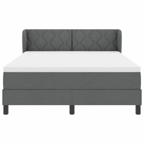 Box spring krevet Tamno siva 160 x 200 cm tkanina - Tamno siva 160 x 200 cm Dizajn s rombovima Cijena