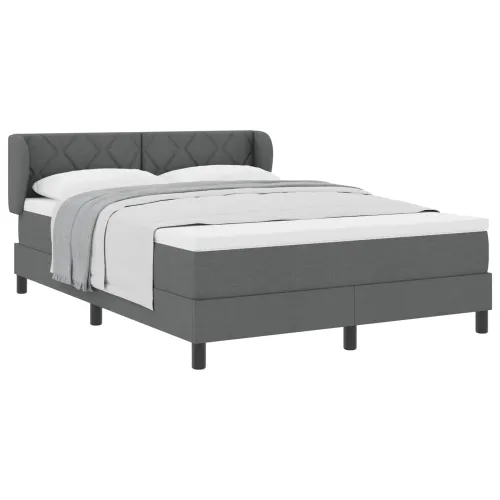 Box spring krevet Tamno siva 160 x 200 cm tkanina - Tamno siva 160 x 200 cm Dizajn s rombovima Cijena