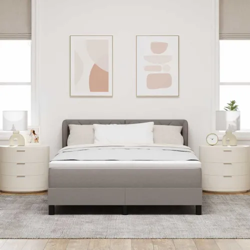 Box spring krevet Sivo-smeđa 160 x 200 cm tkanina - Sivo-smeđa 160 x 200 cm Dizajn s rombovima Cijena