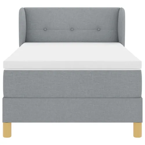 Box spring krevet Svjetlosiva 100 x 200 cm tkanina - Svjetlosiva 100 x 200 cm Prošiveno gumbima Cijena