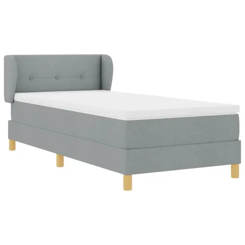 Box spring krevet Svjetlosiva 100 x 200 cm tkanina - Svjetlosiva 100 x 200 cm Prošiveno gumbima Cijena