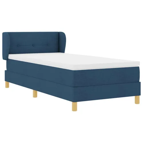 Box spring krevet s uzglavljem Plava 100 x 200 cm tkanina - Plava 100 x 200 cm Prošiveno gumbima Cijena