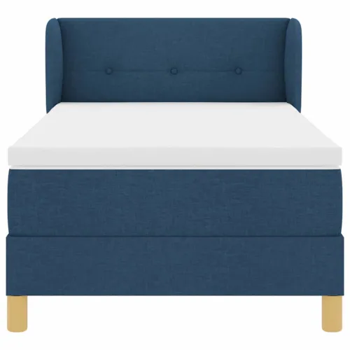 Box spring krevet s uzglavljem Plava 100 x 200 cm tkanina - Plava 100 x 200 cm Prošiveno gumbima Cijena