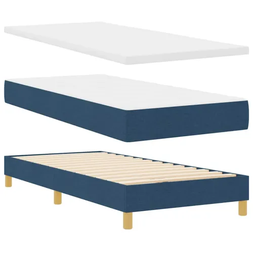 Box spring krevet s uzglavljem Plava 100 x 200 cm tkanina - Plava 100 x 200 cm Prošiveno gumbima Cijena