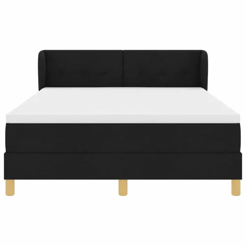 Box spring krevet s uzglavljem Crna 140 x 200 cm tkanina - Crna 140 x 200 cm Prošiveno gumbima Cijena