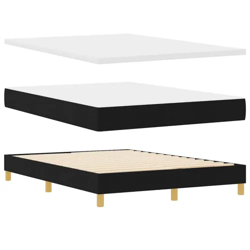 Box spring krevet s uzglavljem Crna 140 x 200 cm tkanina - Crna 140 x 200 cm Prošiveno gumbima Cijena