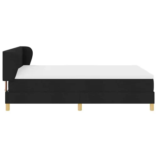 Box spring krevet s uzglavljem Crna 140 x 200 cm tkanina - Crna 140 x 200 cm Prošiveno gumbima Cijena
