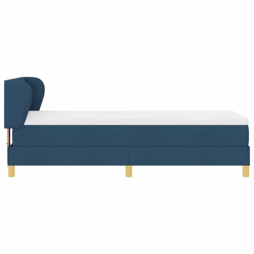 Box spring krevet s uzglavljem Plava 80 x 200 cm tkanina - Plava 80 x 200 cm Dizajn s rombovima Cijena