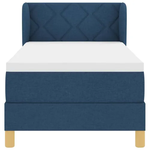 Box spring krevet s uzglavljem Plava 80 x 200 cm tkanina - Plava 80 x 200 cm Dizajn s rombovima Cijena