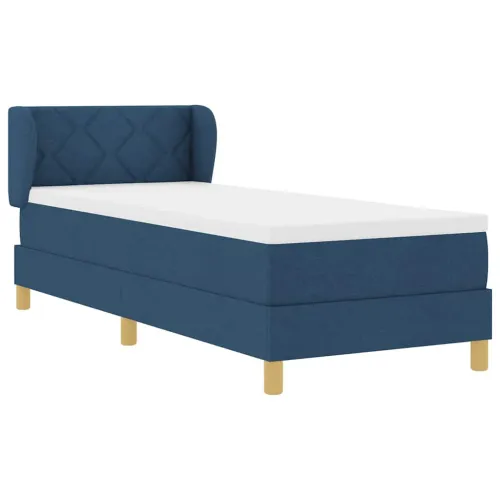Box spring krevet s uzglavljem Plava 80 x 200 cm tkanina - Plava 80 x 200 cm Dizajn s rombovima Cijena
