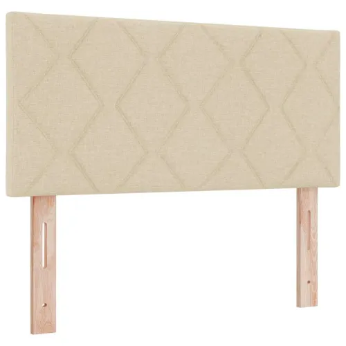 Box spring krevet s uzglavljem Krema 100 x 200 cm tkanina - Krema 100 x 200 cm Dizajn s rombovima Cijena