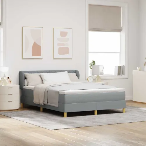 Box spring krevet Svjetlosiva 160 x 200 cm tkanina - Svjetlosiva 160 x 200 cm Dizajn s rombovima Cijena