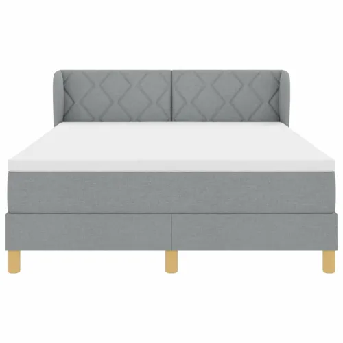 Box spring krevet Svjetlosiva 160 x 200 cm tkanina - Svjetlosiva 160 x 200 cm Dizajn s rombovima Cijena