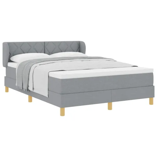 Box spring krevet Svjetlosiva 160 x 200 cm tkanina - Svjetlosiva 160 x 200 cm Dizajn s rombovima Cijena