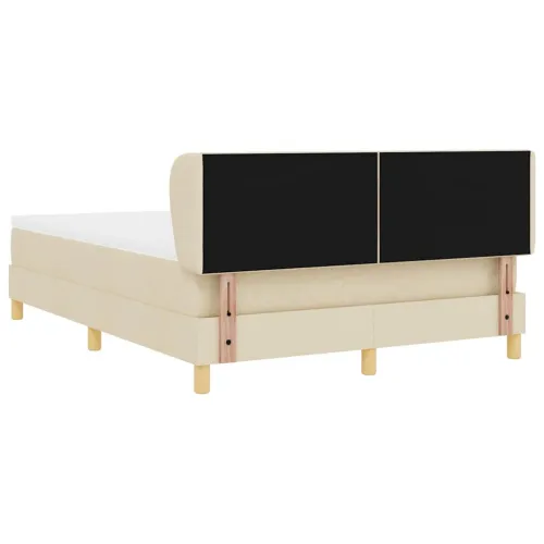 Box spring krevet s uzglavljem Krema 160 x 200 cm tkanina - Krema 160 x 200 cm Dizajn s rombovima Cijena