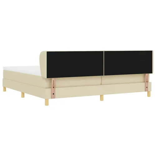 Box spring krevet s uzglavljem Krema 200 x 200 cm tkanina - Krema 200 x 200 cm Dizajn s rombovima Cijena