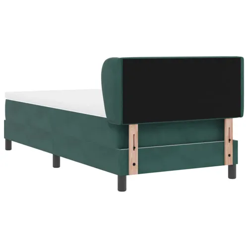 Box spring krevet Tamnozelena 100 x 200 cm Baršun - Tamnozelena 100 x 200 cm Kristal s dugmadima Cijena