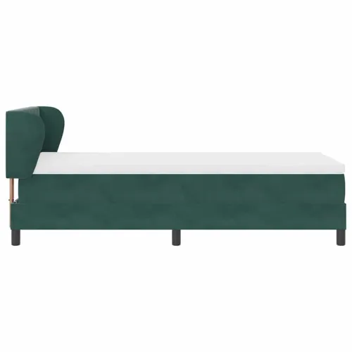 Box spring krevet Tamnozelena 100 x 200 cm Baršun - Tamnozelena 100 x 200 cm Kristal s dugmadima Cijena
