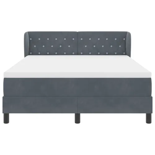 Box spring krevet Tamno siva 140 x 190 cm Baršun - Tamno siva 140 x 190 cm Kristal s dugmadima Cijena